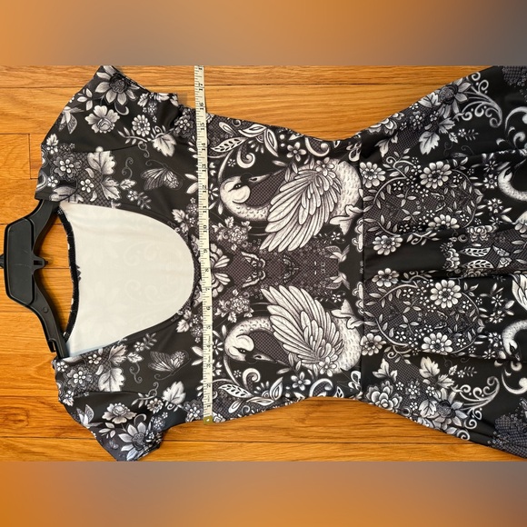Blackmilk Tattoo Lace Cap Sleeve Longline dress with swans and pockets! - Picture 8 of 10